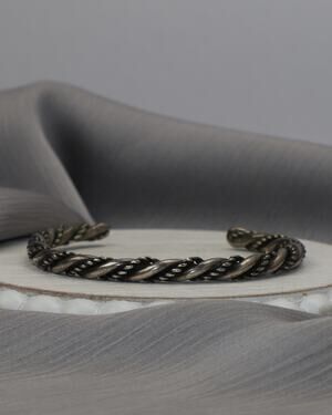 Vintage Navajo Sterling Silver Twisted Cable Cuff Bracelet 21.2G / 7in N1484